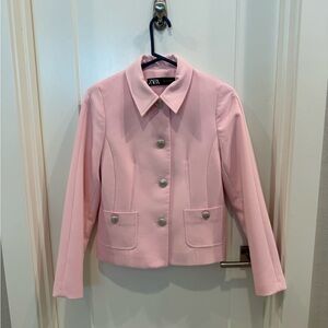Zara lined, tailored, pink blazer